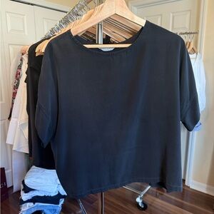 Elizabeth Suzann Georgia Tee in Black Washable Silk OS